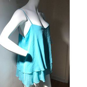 Le Chateau PLUS SIZE Turquoise Mint Blue Green Crepe Flowing Blouse Tank Top NWT